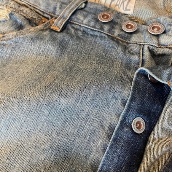 Magnolia Pearl Miners Denim Pants 213 Rare Distressed Mending Patching Destroyed - Picture 9 of 16